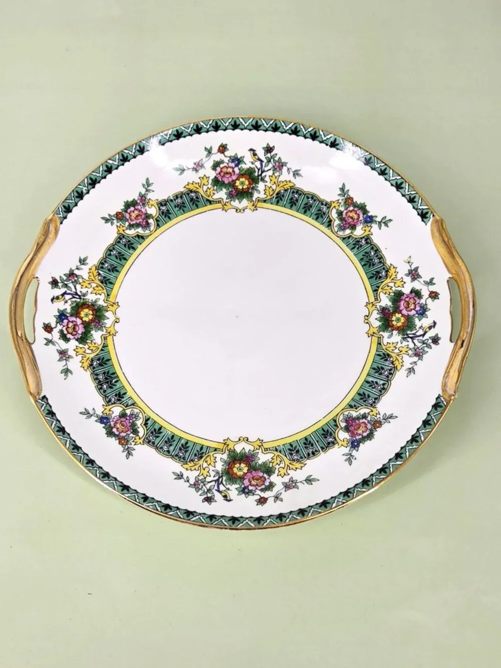 Share Art Deco VTG Nouveau Noritake M Nippon Fine China Cake Plate Gold Rim HP